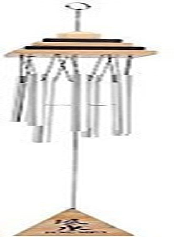 GJ Feng Shui Vastu 5 Pipe Wind Chime for Balcony, Window and Aluminum Wind Chime Positive Energy Silver Color 60 cm - Image 1